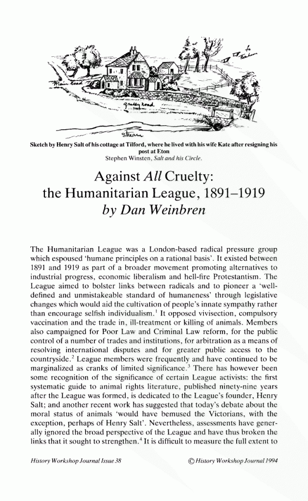 Against All Cruelty: The Humanitarian League 1891-1919