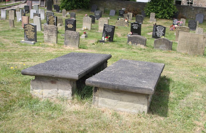 All Saints and St James the Great in Silkstone, two raised grave slab of the Hawksworth family