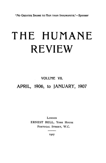 The Humane Review - Henry S. Salt Society